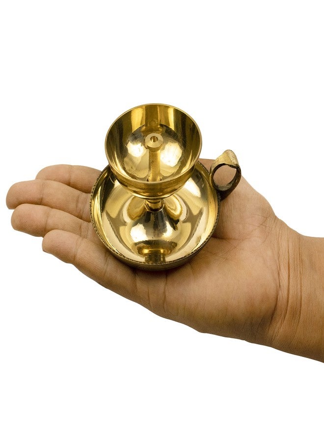 Spillbox ضياء نحاس تقليدي لبوجا | بوجا آرتي | أخاند جيوتي ديا | مصباح زيت آرتي ديباك ديبام للمنزل معبد بوجا مقالات ديكور هدايا - ناندا سامبات - Image 4